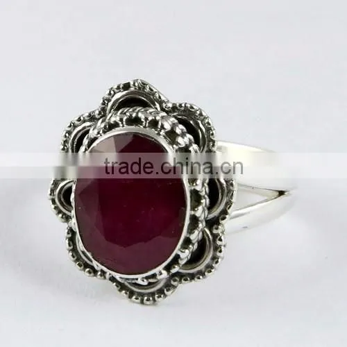 Power Love !! Ruby 925 Sterling Silver Ring, Indian Silver Jewelry, Wholesale Silver Jewellery photo-3