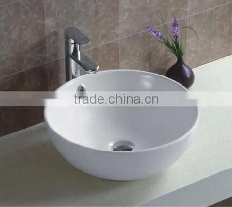 Ceramic Bathroom Art Basin Round Shape Single Hole White Clear Hot Sale wc Art Basin YB001 photo-3
