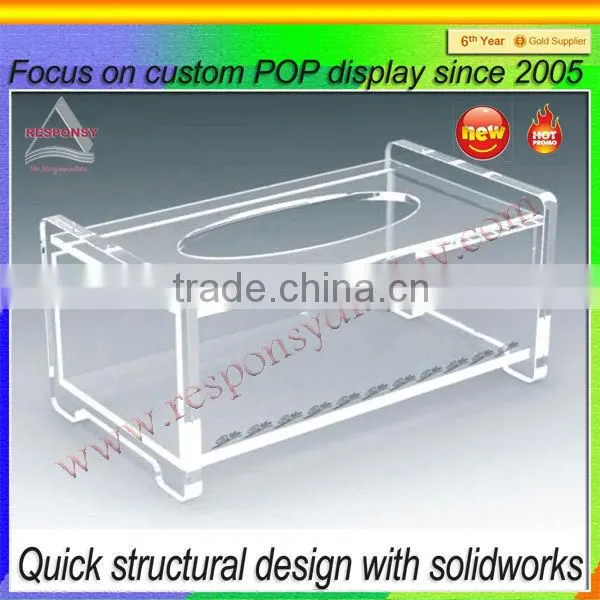 Arylic Factory Counter Top Acrylic Tissue Box Display Set photo-2