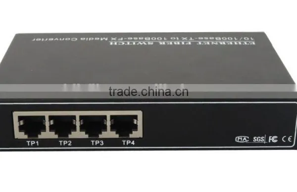 High Quality Ethernet Fiber Optical Transceiver 100m 1SFP Port 4 RJ45 Port Fiber Optic Media Converter photo-4