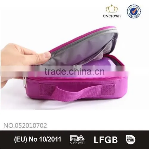 Cooler bag with aquare lunch case for students lunch time