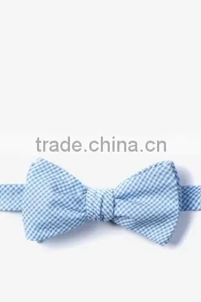 Young Hot Sale Seersucker Striped Bow Ties for Men photo-3