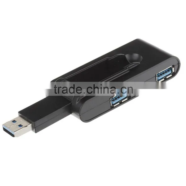 [ New Model ] CZH 4 Port Compact Portable High Speed Rotating USB 3.0 Data Hub for Windows, Mac OS, Linux [Black;white] photo-2