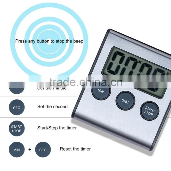Super Loud Stainless Magnetic Kitchen Digital Timer photo-2