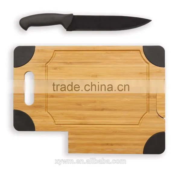 Black 2015 HOT Gift Mini Color Silicon Bamboo Wooden Cheese Cutting Board With Knife and Holder Stander photo-3