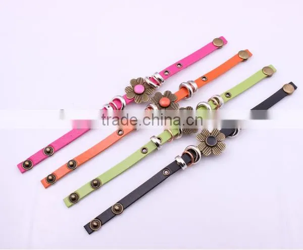 Leather Bracelet Bracelets With Flower