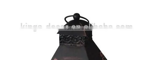 Handmade Wooden White Metal Lantern photo-3