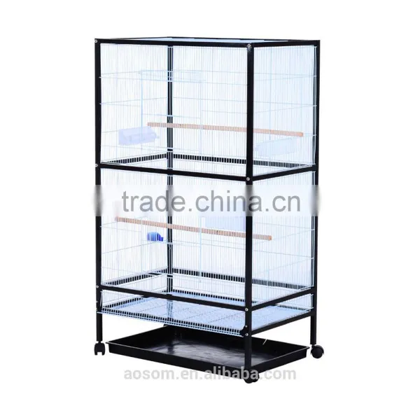Pawhut 54"H Black/White Bird Flight Cage Stand photo-4