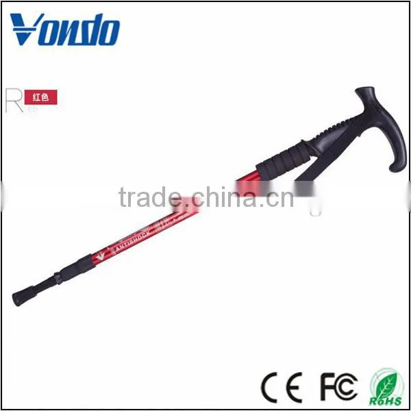 Hot Popular T Handle Alpenstock Mountaineering Three Sections Walking Sticks photo-4