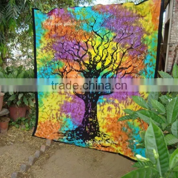 Tree of Life Bohemian Wall Tapestries Ombre Hippie Indian Mandala Tapestry photo-3
