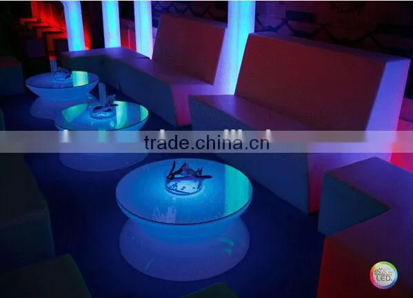LED Remote Halfmoon Table/ Hot Sell LED Rechargeable Halfmoon Coffee Table/LED Outdoor Lawn Halfmoon Cocktail Table photo-2