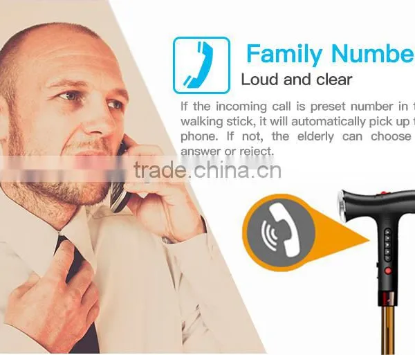 Multi-funcational Intelligent Walking Stik, Adjustable Height,Soft Rabber Base,Long Standby for One-time Charge,Big Button photo-6