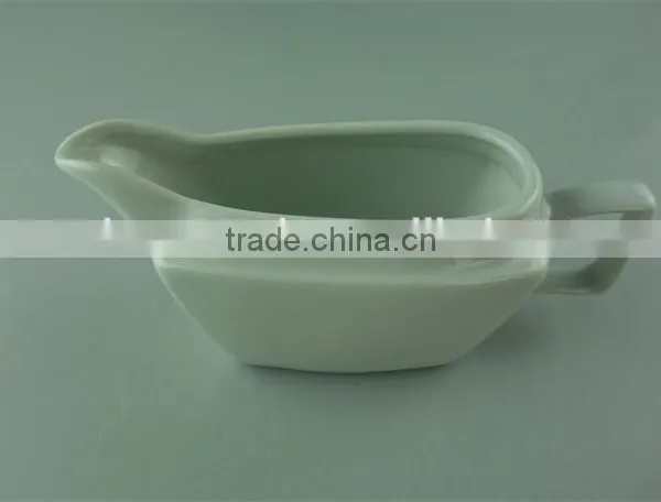 Cheap Square Ceramic Novelty Personalized Gravy Boat With Saucer photo-3