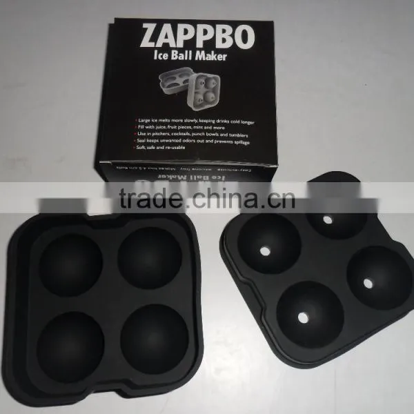 New Round Silicone Ice Balls Maker Tray FOUR Large Sphere Cube Molds photo-5