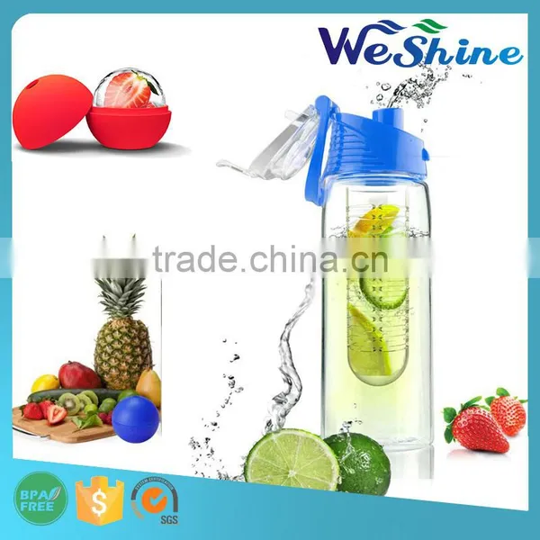 Private Label BPA Free Fruit Infusing Water Bottle w/ Ice Sphere photo-2