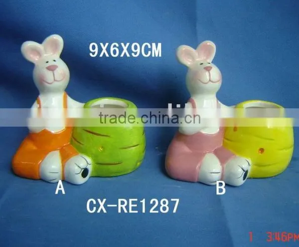 dolomite rabbit candle holder