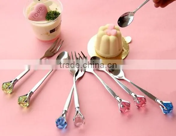 Crystal Handle Stainless Steel Spoon Cutlery Set photo-4