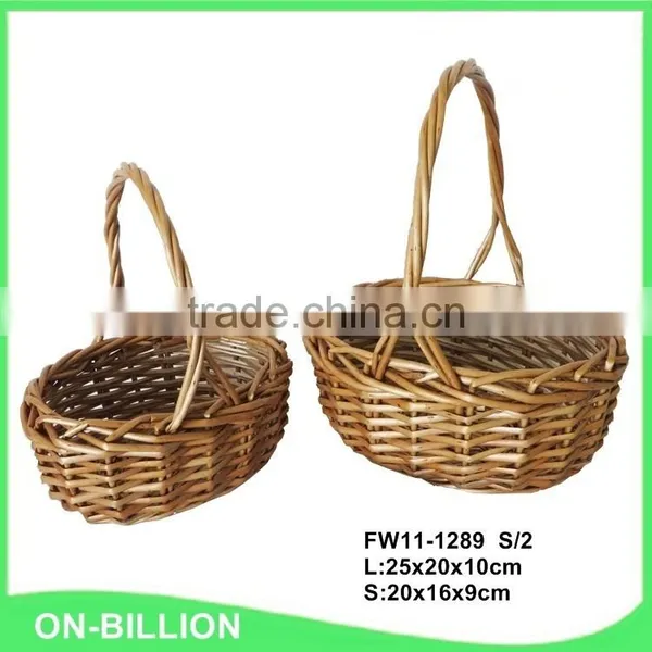 Unique Small Wicker Gift Handmade Flower Basket Empty photo-2