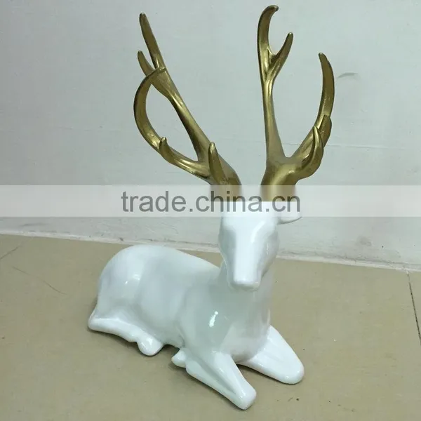 Resin Sitting Reindeer Statue photo-3