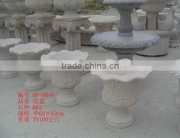 China Cheap Large Granite Flower Pot Garden Decorations photo-2