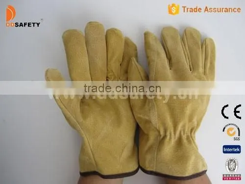 DDSAFETY Auto Luva De Couro Leather Glove Driver Pig Leather Gloves photo-4