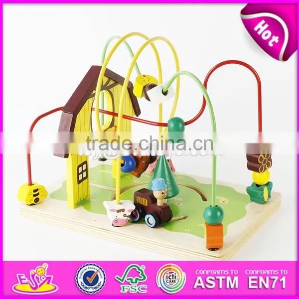 New Design Bead Maze Wooden Kids Roller Coaster Toy for Education W11B141-S photo-3