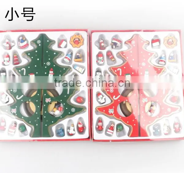 2016 New Product Cheap Mini Wooden Christmas Trees Table Decorations With Ornaments Gift SL photo-5