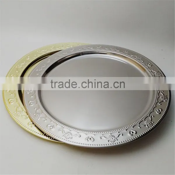 Cheap Wholesale Wedding Gold Silver Beaded Charger Plates photo-4