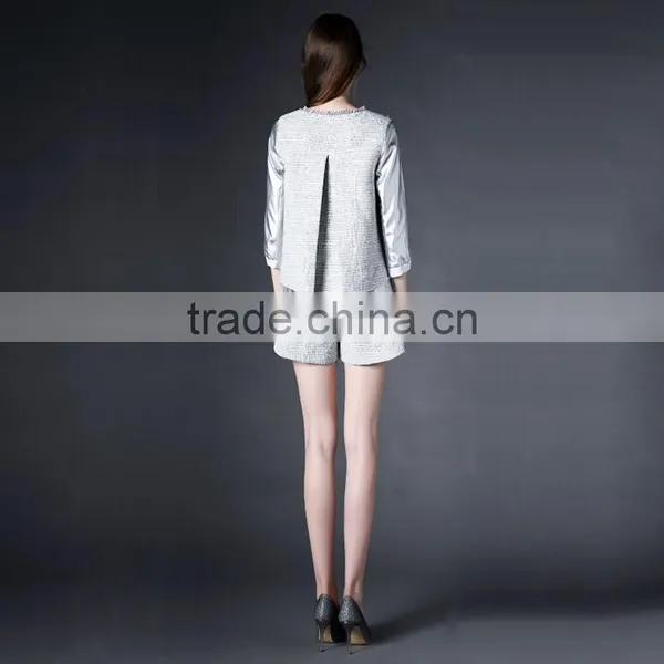 New Arrival Two Pieces Set Woman Jacket With Shorts Casual Suit photo-5