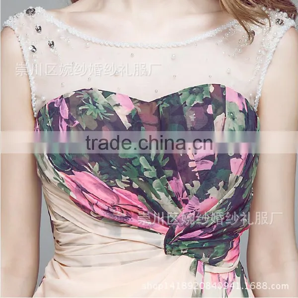 MGOO Popular Stock Women Floral Maxi Evening Dress Sleeveless Sheer Prom Women Fashion Party Dresses Longo 1505 photo-4