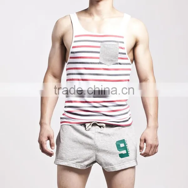 OEM Mens Classic Stripe Athletic Tank Tops photo-2
