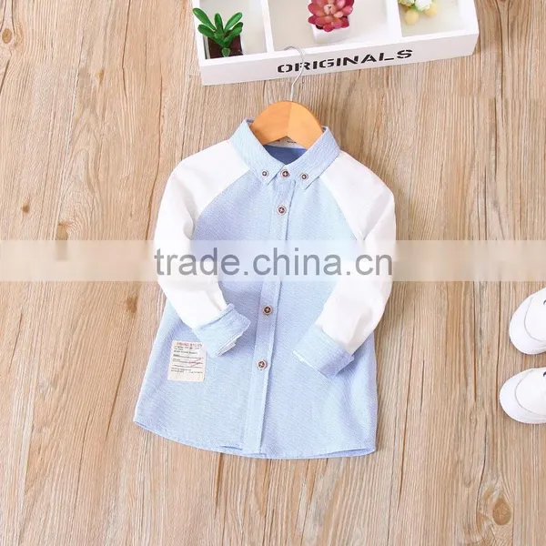 2-7 Years 2017 New Wholesale Autumn Full Sleeve Cotton Stitching Kids Boys Shirt photo-4