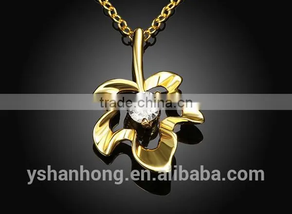 Leaves Pendant Zircon Necklace Fashion Ideas photo-2
