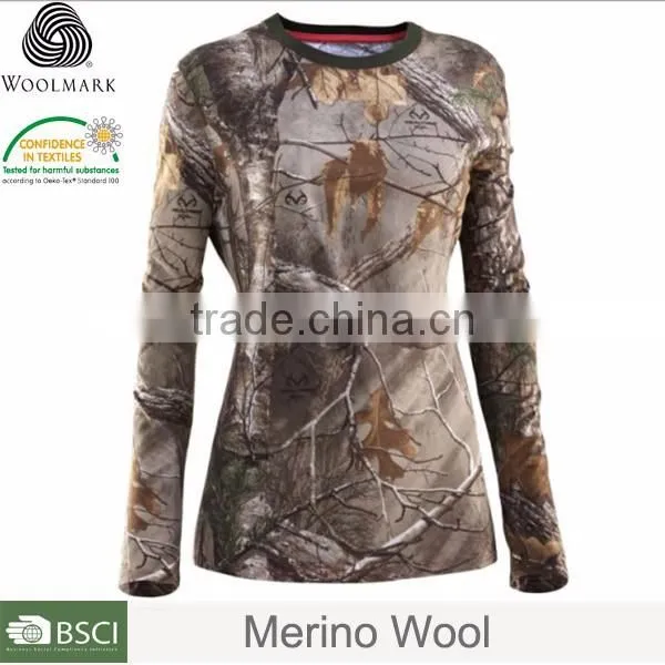 100% Merino Wool Hunting Equipment Camouflage Clothing,wholesale Camo t Shirts photo-3