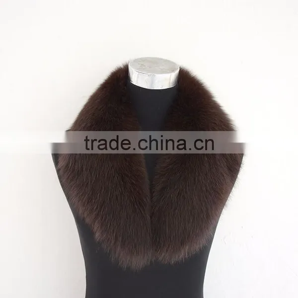 Myfur Genuine Blue Fox Fur Made Attached Parka Fur Collar Trim photo-6
