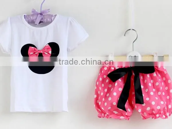 S80002T, Baby Clothing Sets , Summer New Children Girl's 2PC Sets Skirt Suit Dots Skirt Dots Pants Girls Cartoon Clothes photo-2