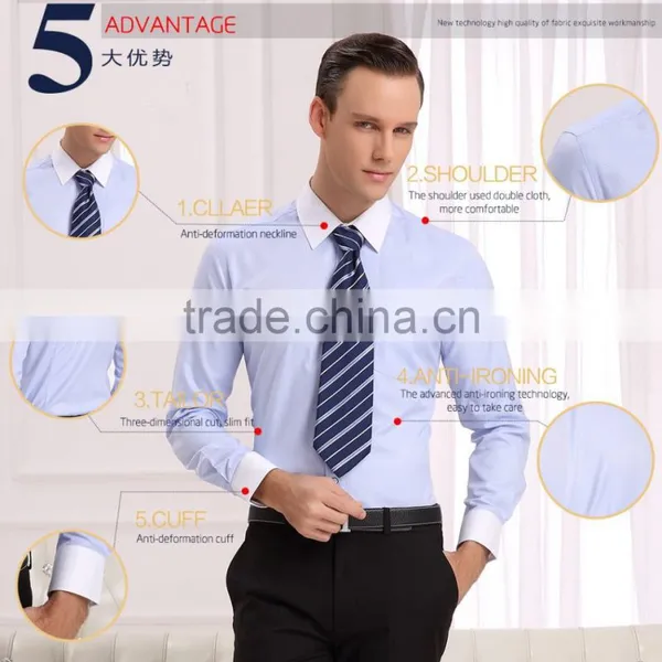 Men's Business Slim Fit Long Sleeve Shirt of Good Quality (DSHM104) photo-4