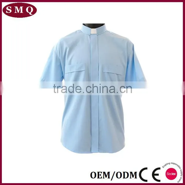 Wholesale Hot Sale Cotton Unisex Plain Clergy Shirt photo-5