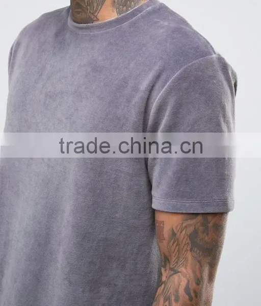 Men's Longline T-Shirt In Heavy Velvet photo-4