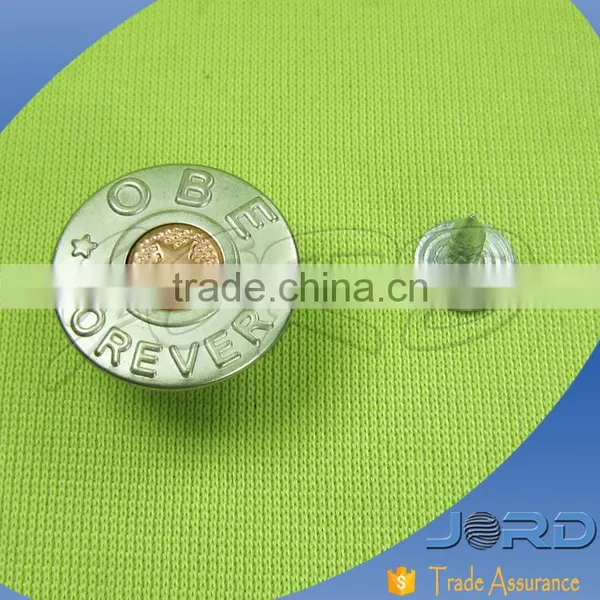 New Style Silver Nickel Free Jeans Button Custom Design Nickel Color Buttons for Jeans Washable and Hand Press photo-3