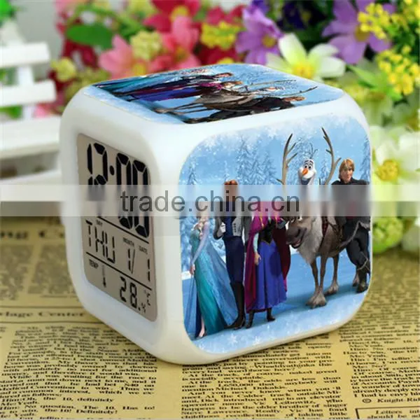 Hot Movie Frozen LED Alarm Clock Frozen Digital Clock 7 Colors Changing Alarm Clock photo-3