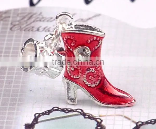 Enamel High Heel Shoes Pendant Bead Hanging Dangle Charm photo-4