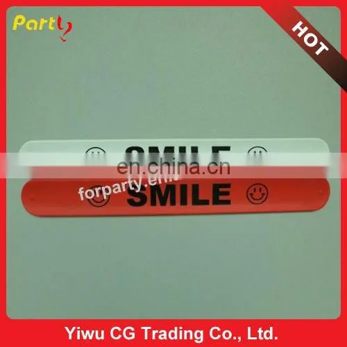 CG-BR109 Hot Sale Smile Silicone Slap Bracelet