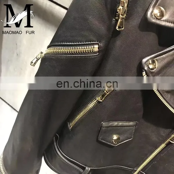 High Fashion Real Leather Jacket Woman Cheap Short Leather Spring Jackets Women photo-3