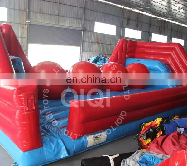 0.55mm PVC Tarpaulin Kids Funny Inflatable Leaps n Bounds Red Ball Game Course for Sale photo-3