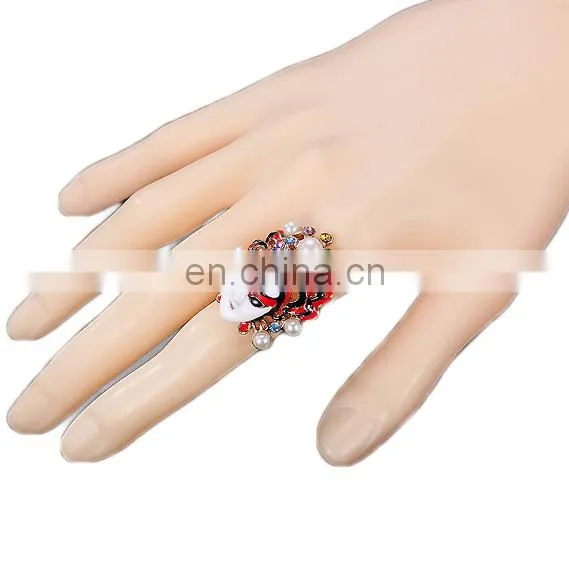 MCH-2327 2017 Fashion Wholesale New Design Ladies Chinese Style Beijing Opera Facial Masks Diamante Finger Ring photo-5