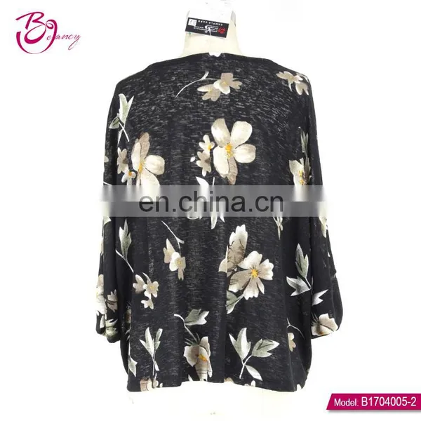 Polyester Fiber Long Sleeve Women Plain Black Cardigan For Sale photo-2