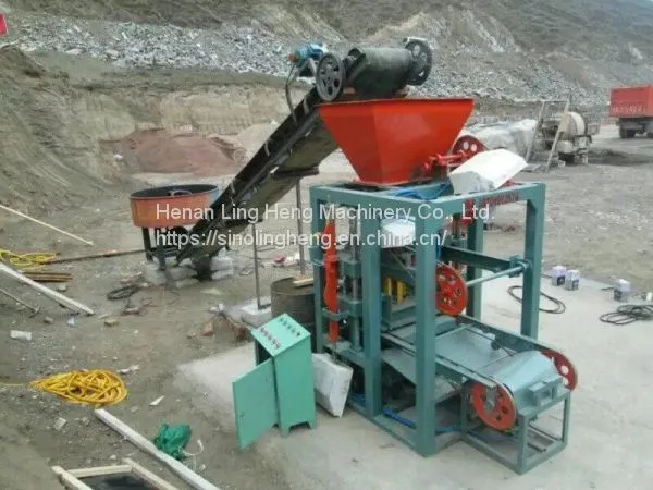 LINGHENG QT4-25 AUTOMATIC HOLLOW CEMENT BLOCK BRICK MAKING MACHINE PAVER BRICK MACHINE photo-2