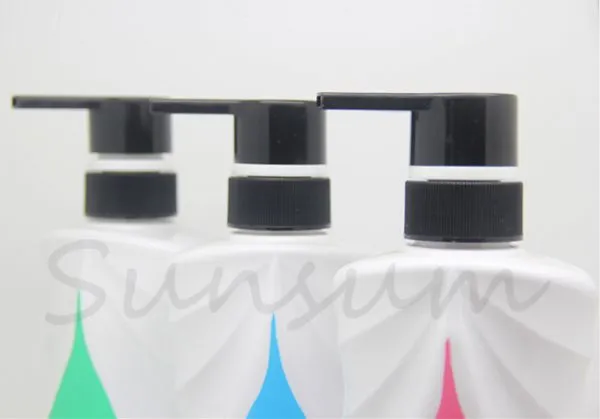 Guangzhou Manufacturer Cosmetic Shampoo Pump Silk Screen Printing Shampoo Bottle photo-3