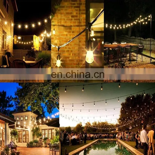 Festival S14 String Lights 48ft 15sockets for Christmas Wedding Party Outdoor Indoor Decoration Fairy Light Waterproof photo-4